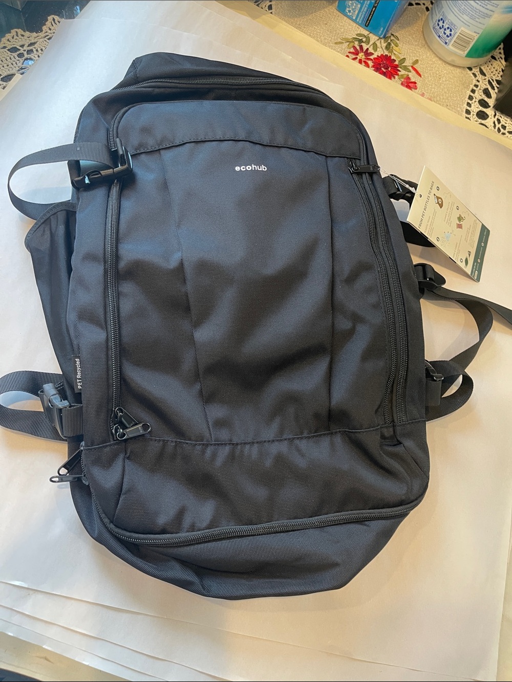 Echohub Men's Black Everyday Tech Backpack
